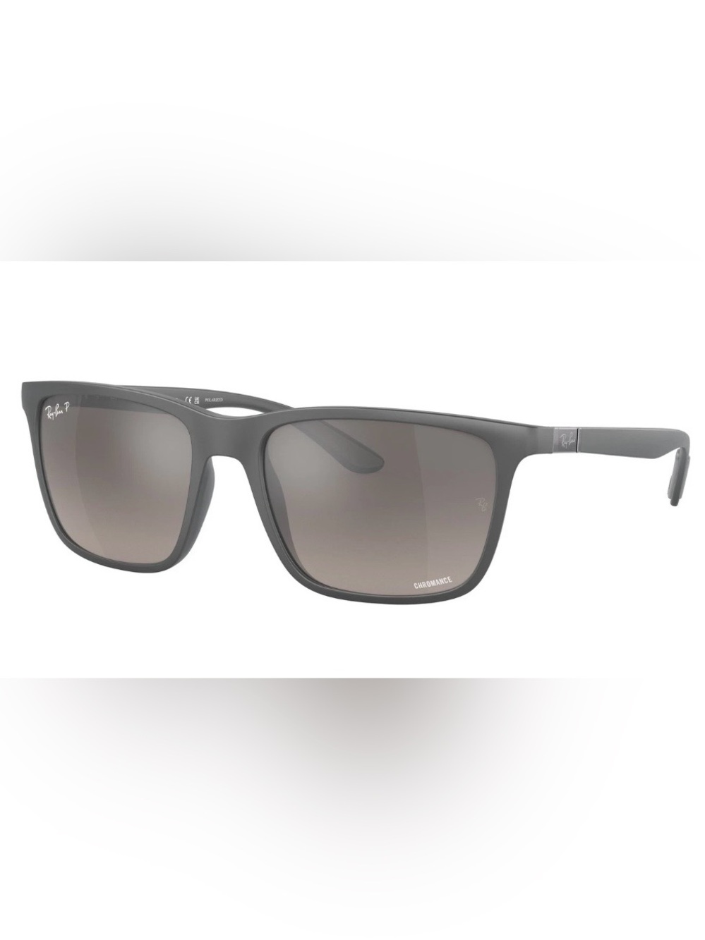 Ray-Ban Men's Matte Gray Square Polarized Sunglasses